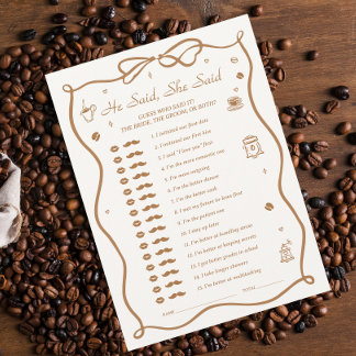 Invitation Fête des mariées De Café Il A Dit Qu'Elle A Dit Ca