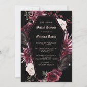 Invitation Fête des mariées de café Rose noir élégant (Devant)