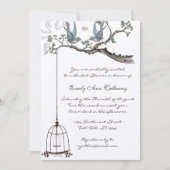 Invitation Fête des mariées de cage d'oiseaux Inséparables vi (Devant)