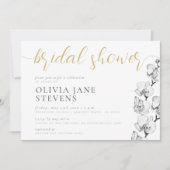 Invitation Fête des mariées de calligraphie à orchidée blanch (Devant)