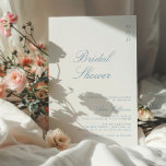 Invitation Fête des mariées de calligraphie bleue dustée mini<br><div class="desc">Elégante calligraphie bleu foncé script moderne nuptiale invitation douche.</div>