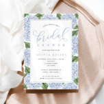 Invitation Fête des mariées de calligraphie Blue Hydrangea Fl<br><div class="desc">Ce magnifique design présente des fleurs d'hydrangée bleue et votre texte personnalisé. Utilisez le formulaire modèle pour ajouter vos informations.</div>