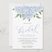 Invitation Fête des mariées de calligraphie Blue Hydrangea Fl (Devant)