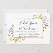 Invitation Fête des mariées de calligraphie Fleur sauvage aqu (Devant)