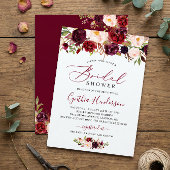 Invitation Fête des mariées de calligraphie florale du Boho d