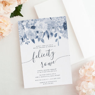 Invitation Fête des mariées de calligraphie florale du milieu
