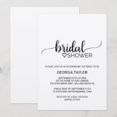 Invitation Fête des mariées de calligraphie Kraft simple (Devant / Derrière)