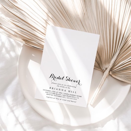 Invitation Fête des mariées de calligraphie moderne