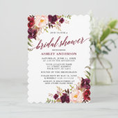 Invitation Fête des mariées de calligraphie moderne Bourgogne (Debout devant)