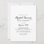Invitation Fête des mariées de Calligraphie moderne Tea Party (Devant)