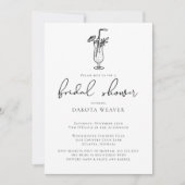 Invitation Fête des mariées de calligraphie noir blanc (Devant)