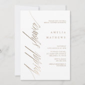 Invitation Fête des mariées de calligraphie or Faux simple (Devant)