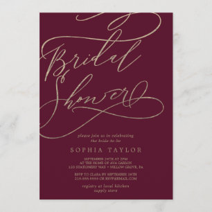 Invitation Fête des mariées de calligraphie romantique de Bou