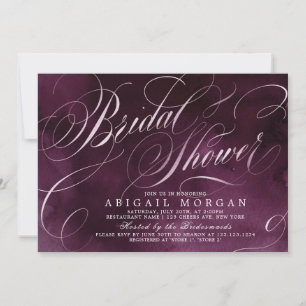 Invitation Fête des mariées de calligraphie romantique Moody