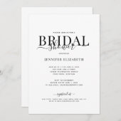 Invitation Fête des mariées de calligraphie simple (Devant / Derrière)