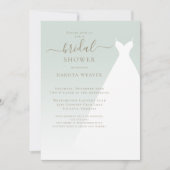 Invitation Fête des mariées de calligraphie verte simple (Devant)