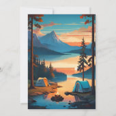 Invitation Fête des mariées de camping Retro (Dos)