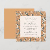 Invitation Fête des mariées de Carré moderne Boho jaune fleur (Devant / Derrière)