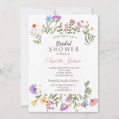 Invitation Fête des mariées de champ de Fleur sauvage aquarel (Devant)