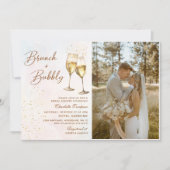 Invitation Fête des mariées de champagne Brunch et Bubbly Pho (Devant)