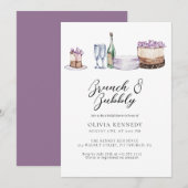 Invitation Fête des mariées de champagne Bunch et Bubbly (Devant / Derrière)