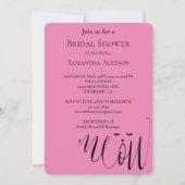 Invitation Fête des mariées de chat de moelle rose (Devant)