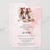 Invitation Fête des mariées de chaussures haute talon en encr (Devant / Derrière)