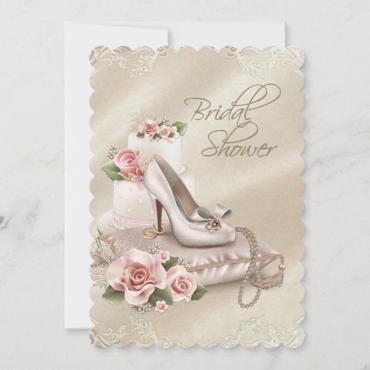 Invitation Fête des mariées de chaussures perles haute talon (Devant)