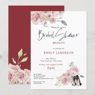 Invitation Fête des mariées de chaussures sommairement rose F