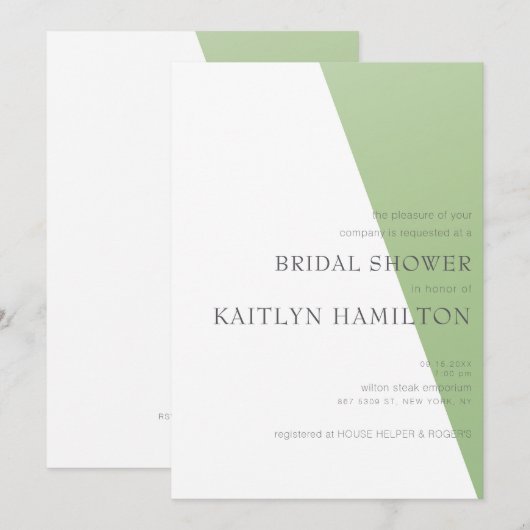 Invitation Fête des mariées de chaux simple nouvelle excitati (Devant / Derrière)