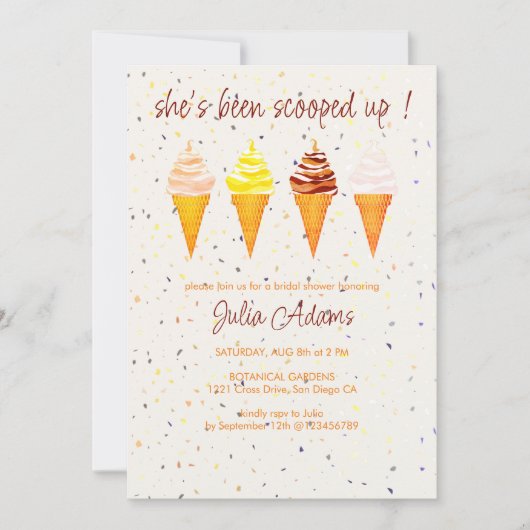 Invitation Fête des mariées de chocolat à la vanille de frais (Devant)