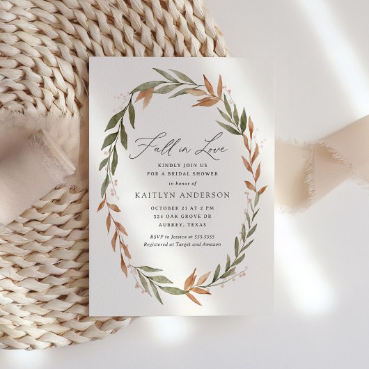 Invitation Fête des mariées de chute dans l'amour