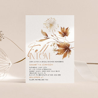 Invitation Fête des mariées de chute dans l'amour