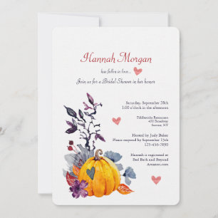 Invitation Fête des mariées de chute dans l'amour