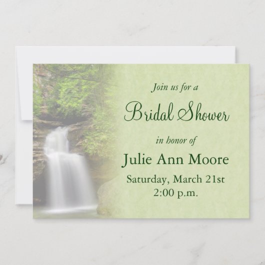 Invitation Fête des mariées de chute d'eau (Devant)