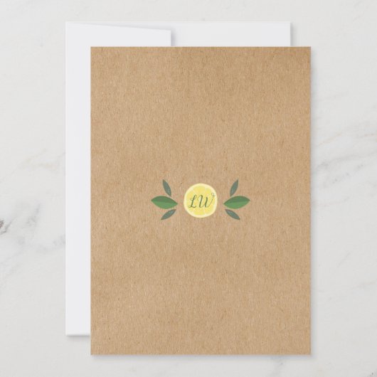 Invitation Fête des mariées de citron à la taille principale (Dos)