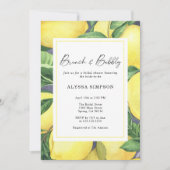 Invitation Fête des mariées de citron brunch et bulle (Devant)