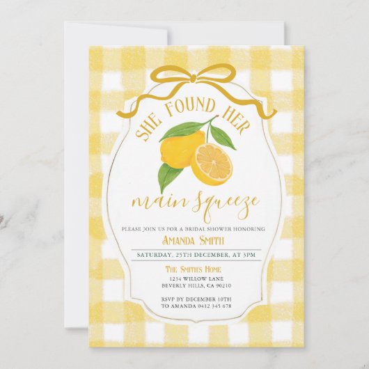 Invitation Fête des mariées De Citron Elle A Trouvé Sa Squeez (Devant)