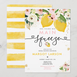 Invitation Fête des mariées de citron Floral Citron Squeeze p