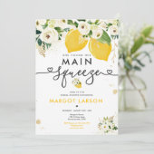 Invitation Fête des mariées de citron Floral Citron Squeeze p (Debout devant)