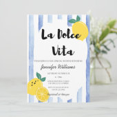 Invitation Fête des mariées de citron italien Dolce Vita Dood (Debout devant)