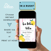 Invitation Fête des mariées de citron italien Dolce Vita Dood