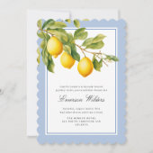 Invitation Fête des mariées de citron méditerranéenne fraîche (Devant)