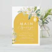 Invitation Fête des mariées de citrons floraux de Squeeze (Debout devant)