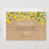 Invitation Fête des mariées de citrons rustiques Modifier la  (Dos)