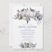 Invitation Fête des mariées de Citrouille d'aquarelle florale (Devant)