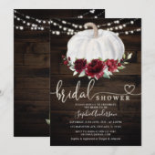 Invitation Fête des mariées de Citrouille de bois de fleurs d (Devant / Derrière)