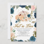 Invitation Fête des mariées de Citrouille de la marine bleu e (Devant)