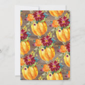 Invitation Fête des mariées de Citrouille de tournesol rustiq (Dos)