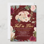 Invitation Fête des mariées de Citrouille florale de Pêche d' (Devant)